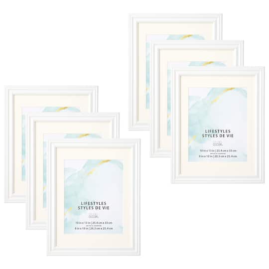 6 Pack: White 8" x 10" Frame with Mat, Lifestyles™ by Studio Décor®